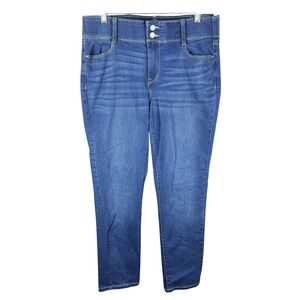 Nine West Jeans Womens 14 Blue Slim Straight High Rise Denim Stretch Pants